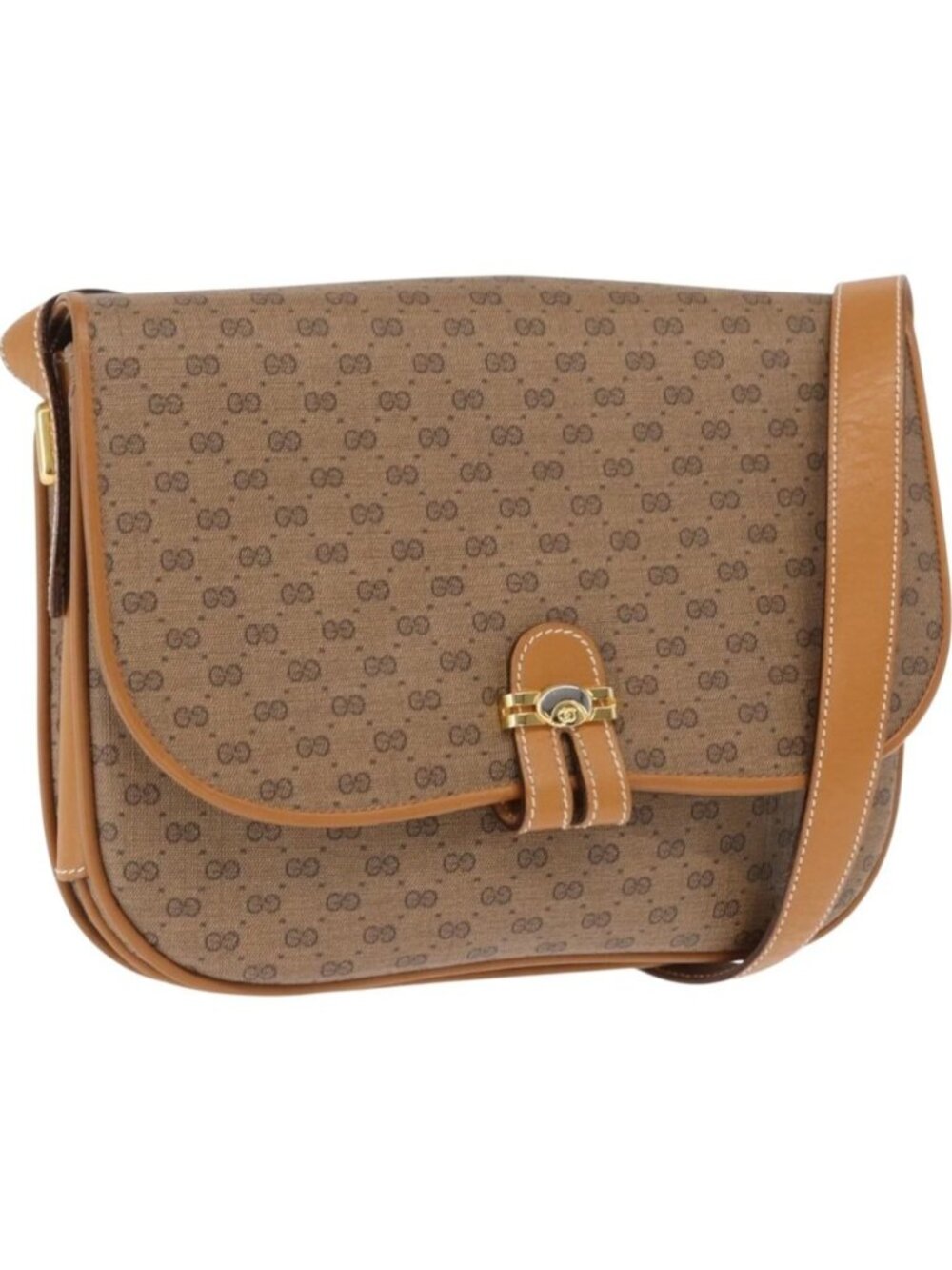 GUCCI Micro GG Supreme Shoulder Bag PVC Beige Gold 001 406 1780